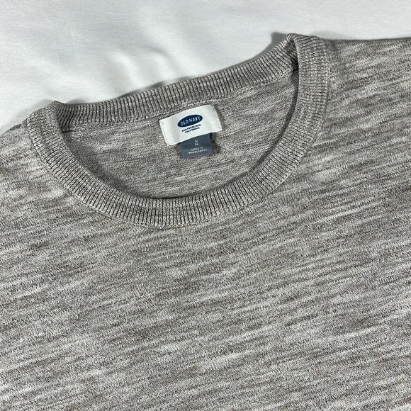 Old Navy mens heathered grey crewneck long sleeve pullover jersey shirt - size L - Picture 1 of 7